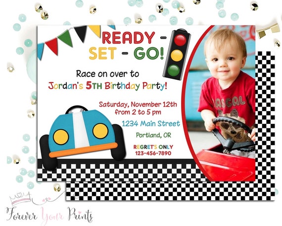 Race Car Invitation, Race Car Invite, Boys Birthday Invitation, Race Car Party, Racing Birthday Invitation, Printable Race Car, Boys Party Il_570xn