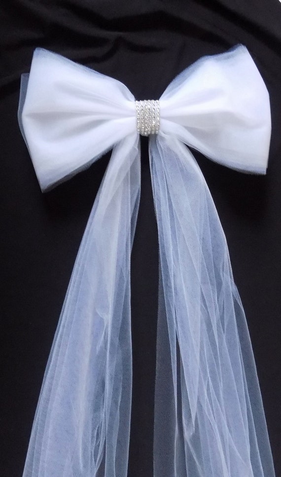 Pew Bows In Tulle With Rhinestones Pew Decorations Aisle Bows Church Decorations Rhinestone 3593