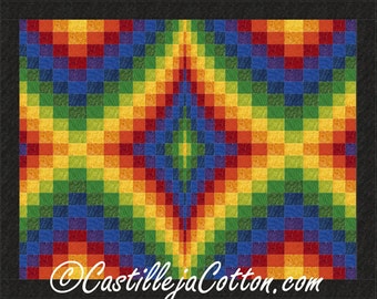 Bargello Quilt ePattern, 4716-5, rainbow wall quilt pattern, pieced rainbow wall quilt pattern