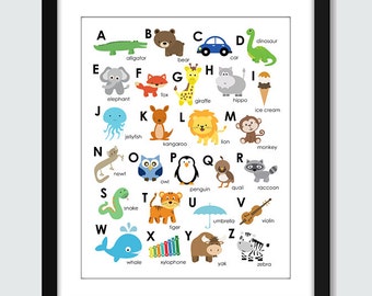 Abc Wall Art alphabet with personalized name wall print. abc wall art. 8x10 Abc Wall Art alphabet with personalized name wall print. abc wall art. 8x10