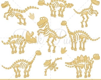 Dinosaur Bones Clipart, Dinosaur Clip Art, Dinosaur Clipart, Dinosaur Fossils Clipart Clip Art - Commercial and Personal