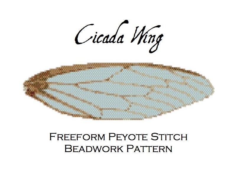 Download Cicada Wing Freeform Peyote Stitch Pattern Cuff Bracelet