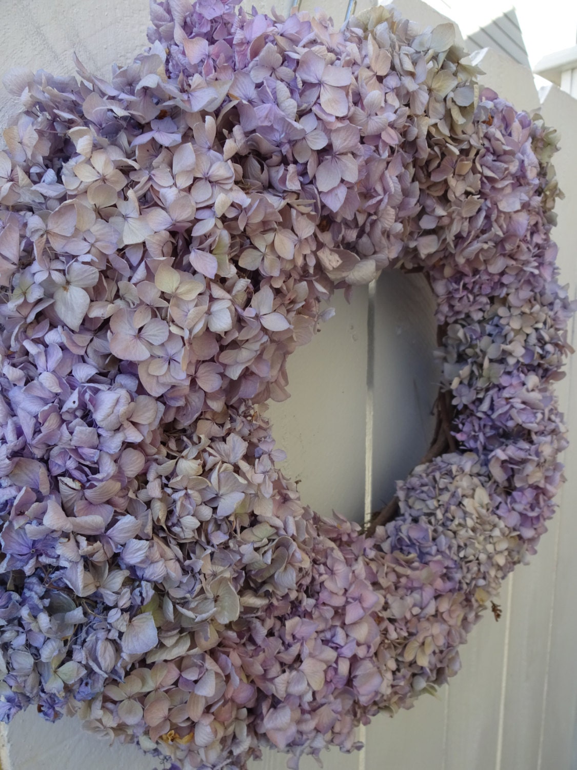 Dried Wreath Hydrangea Wreath Lavender Wreath by donnahubbard