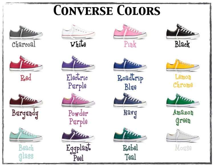 NEW COLORS Sassy Monogrammed Converse All by LilDarlingsDesigns
