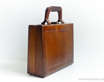 Antique Leather Handbag Leather Beauty Case Bag