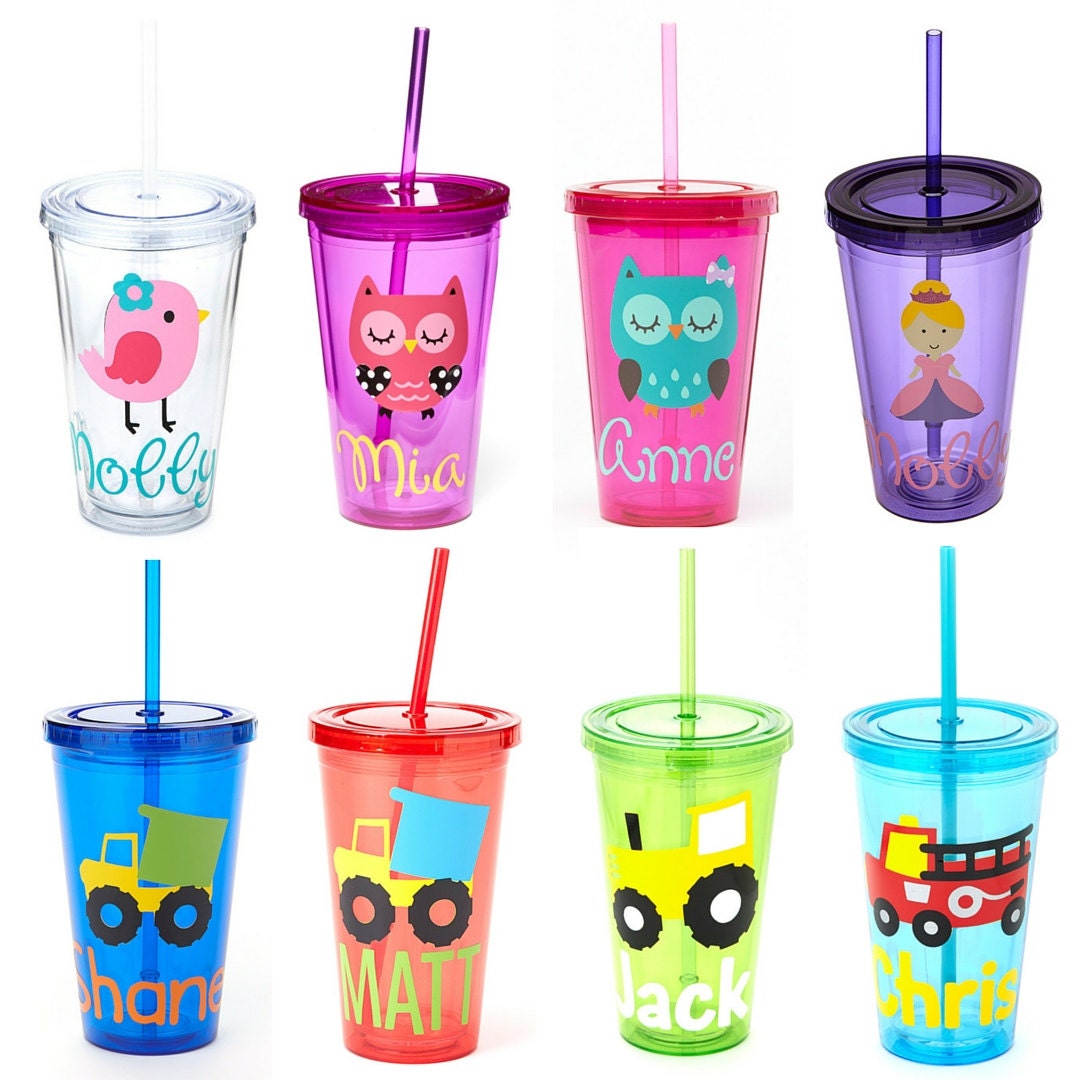 Personalized Acrylic Tumbler Kids Personalized by EllerysDesigns