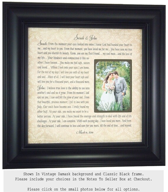 Wall Art Wedding Vows : Wedding vow art framed vows by