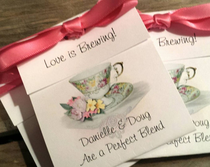 Springtime Teacup Tea Bag Favors - perfect for a Bridal Shower or Wedding Party Favors