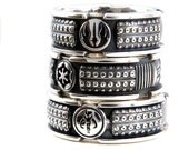 Customizable Lightsaber Engagement Ring - Star Wars Wedding Sterling Silver - Imperial Jedi Mythosaur Mandolorian Rebel Alliance Sith