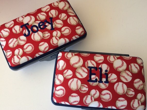 Personalized Kids School Pencil Box Case Baseball