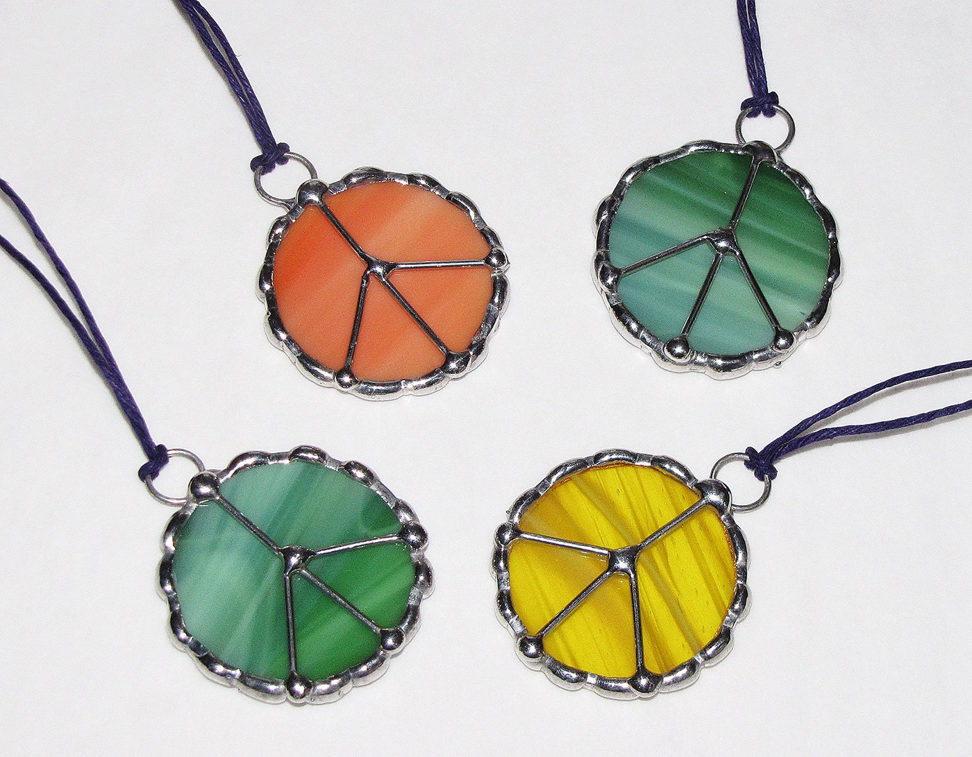 Stained Glass Suncatcher Small Glass Peace Symbol Pick a