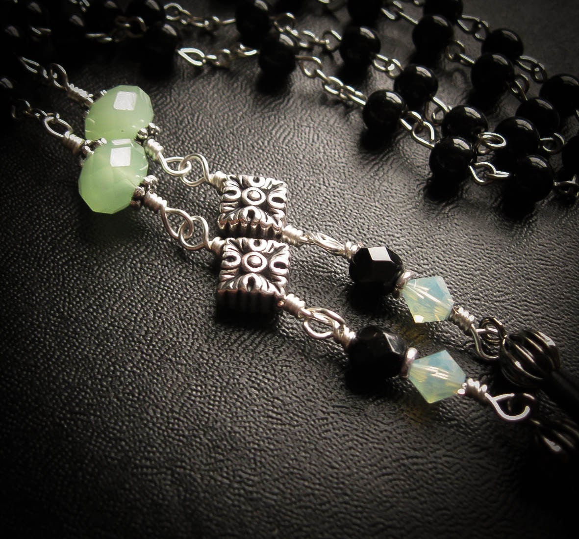 Gothic Rosary Eyeglass or Glasses Chain. Red Purple or Black