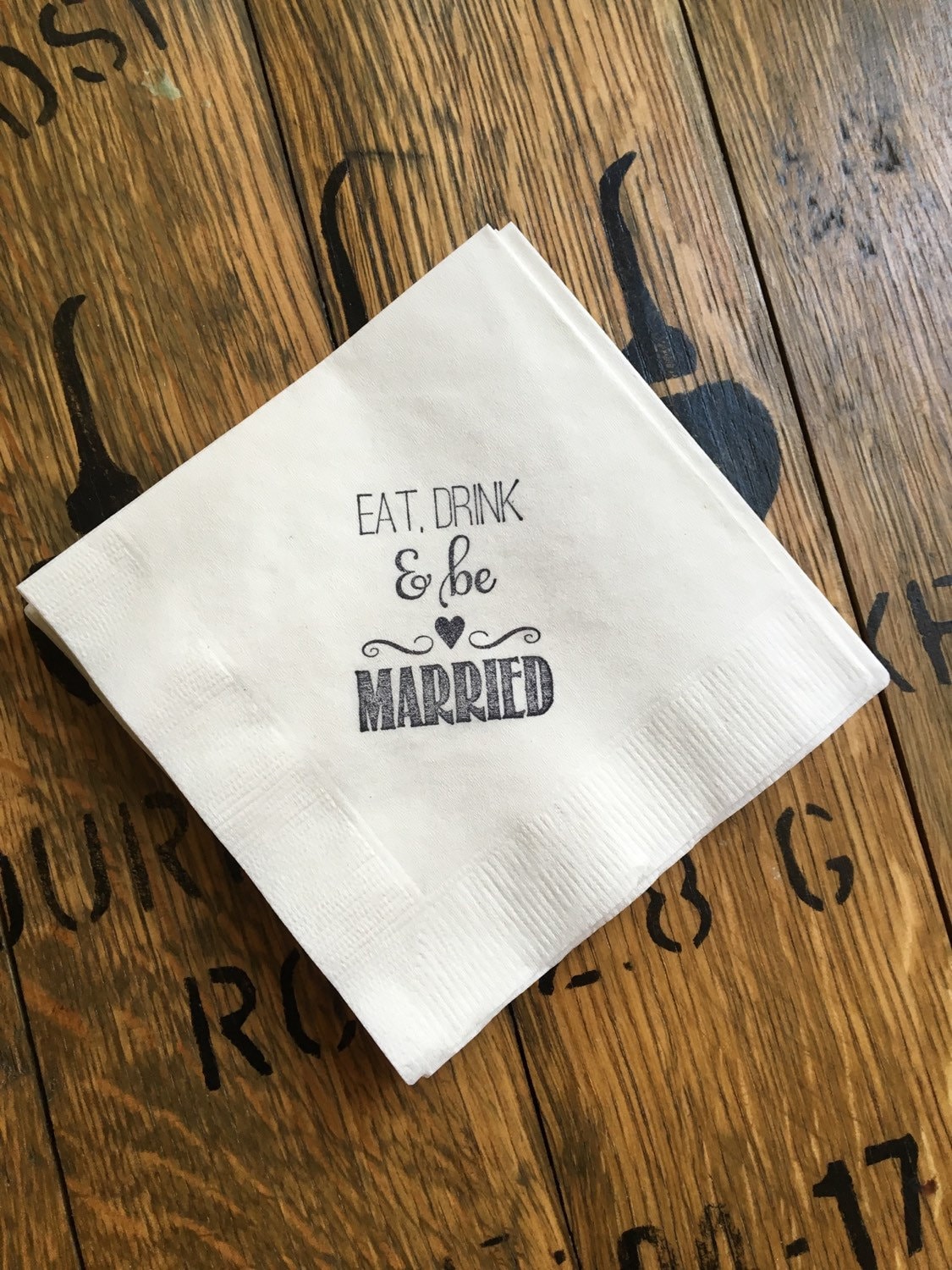 Wedding Beverage Napkins / Cocktail napkins / Set of 50 / Eat