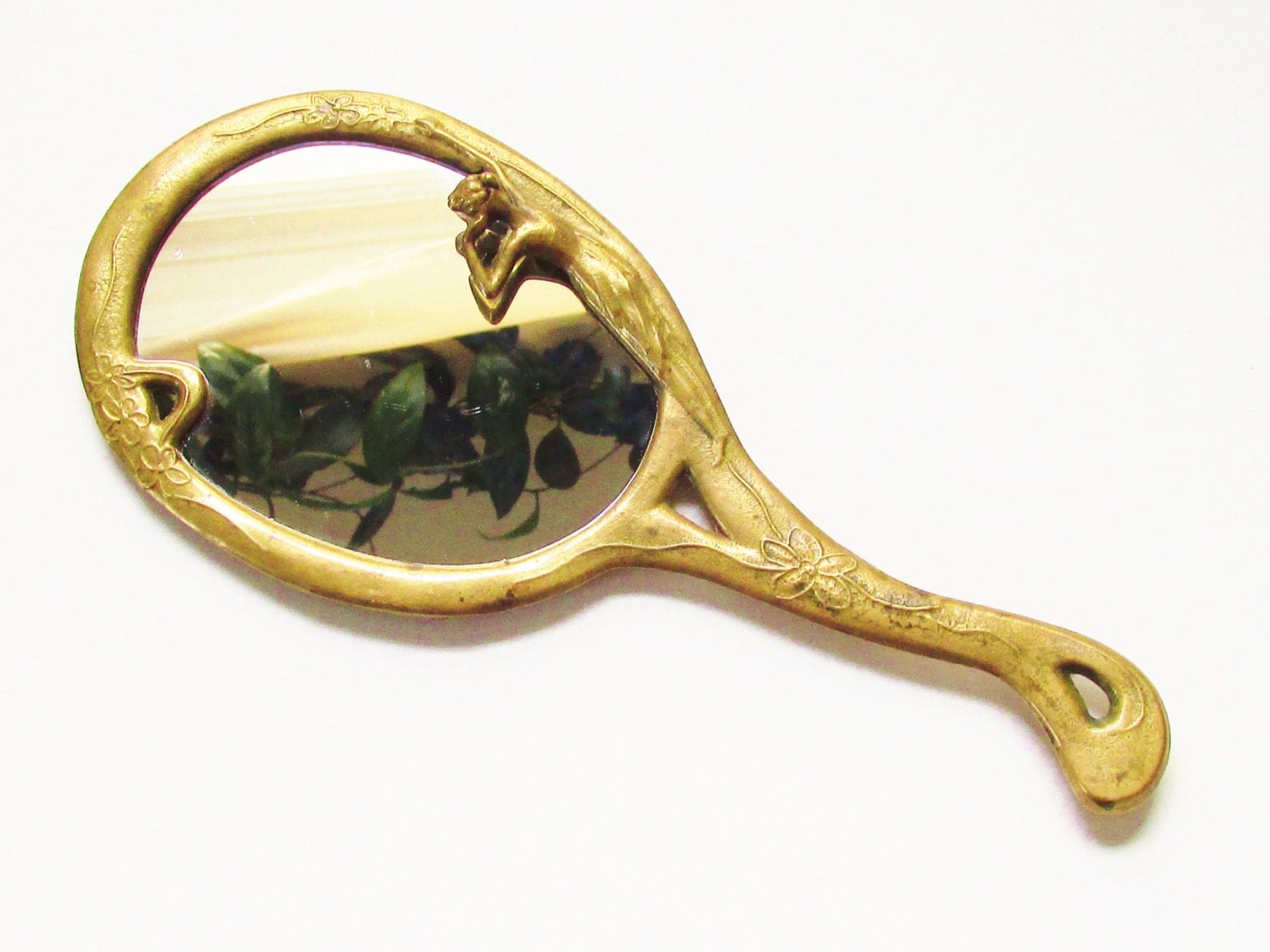 brass hand mirror