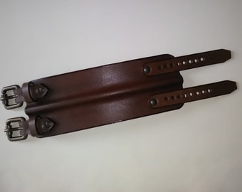 leather cuff wristband Colin Farrell style with buckles (new!)