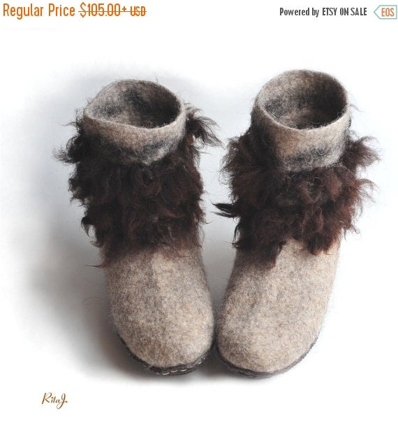 fatface grey fifi felted house shoes