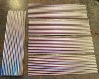 CORRUGATED METAL 12 Pc. Set Roofing / Tin Craft Supplies for Bird Houses, Weddings, Model Railroad Projects, Buildings, Kits,Scrapbooking