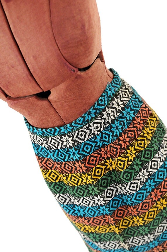 Vintage 1970's Star Diamond Novelty Blanket Print Bright