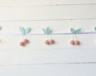 Cherry felt ball garland - {peachy pink}