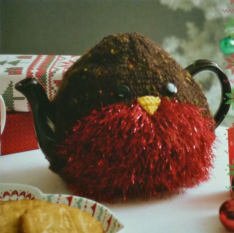 Hand Knitted Robin Red Breast Seasonal Christmas Tea Cosy/Cozy