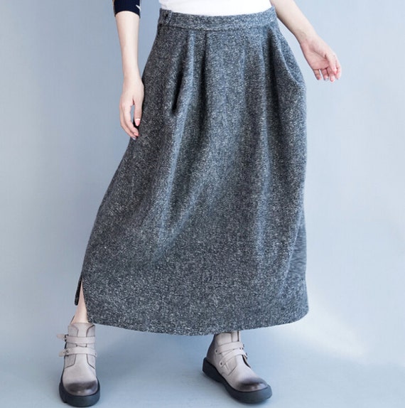 Plus size woolen skirts for winter wear by MaLieb on Etsy