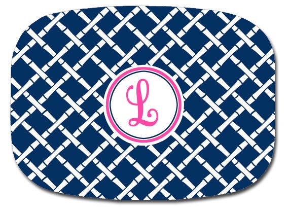 72 Colors - Monogram Bamboo Pattern Melamine Platter Il_570xn
