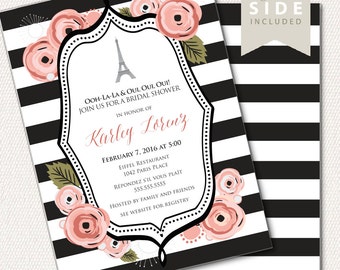 Paris Invitation / Eiffel Tower Bridal Shower Invite