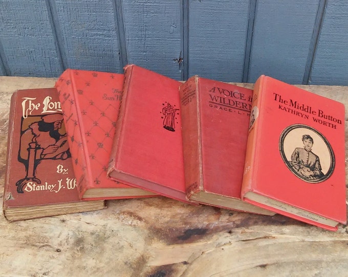 Antique Red Book Collection - Set of 5