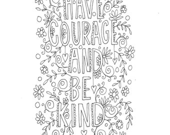 serenity prayer quote coloring page instant download line