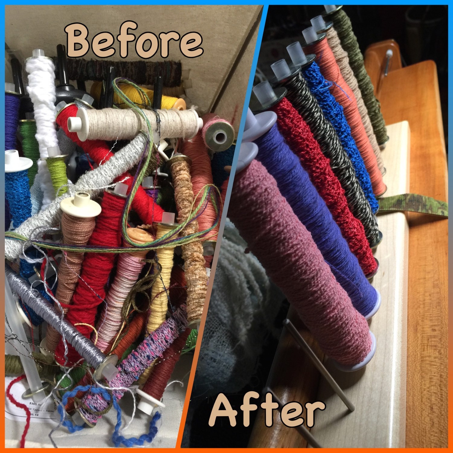 weaving bobbin rack holds 12 wound bobbinsSaorisantacruz