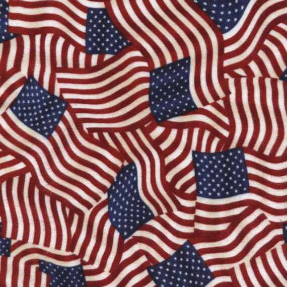 Flannel Flag Fabric Old Glory Flag Fabric Red Timeless