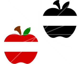 SVG - Split Apple SVG - Split Apple - Teacher - Teacher Appreciation - Teacher Gift - Apple - Apple SVG - Cricut Cut file - Silhouette Cut