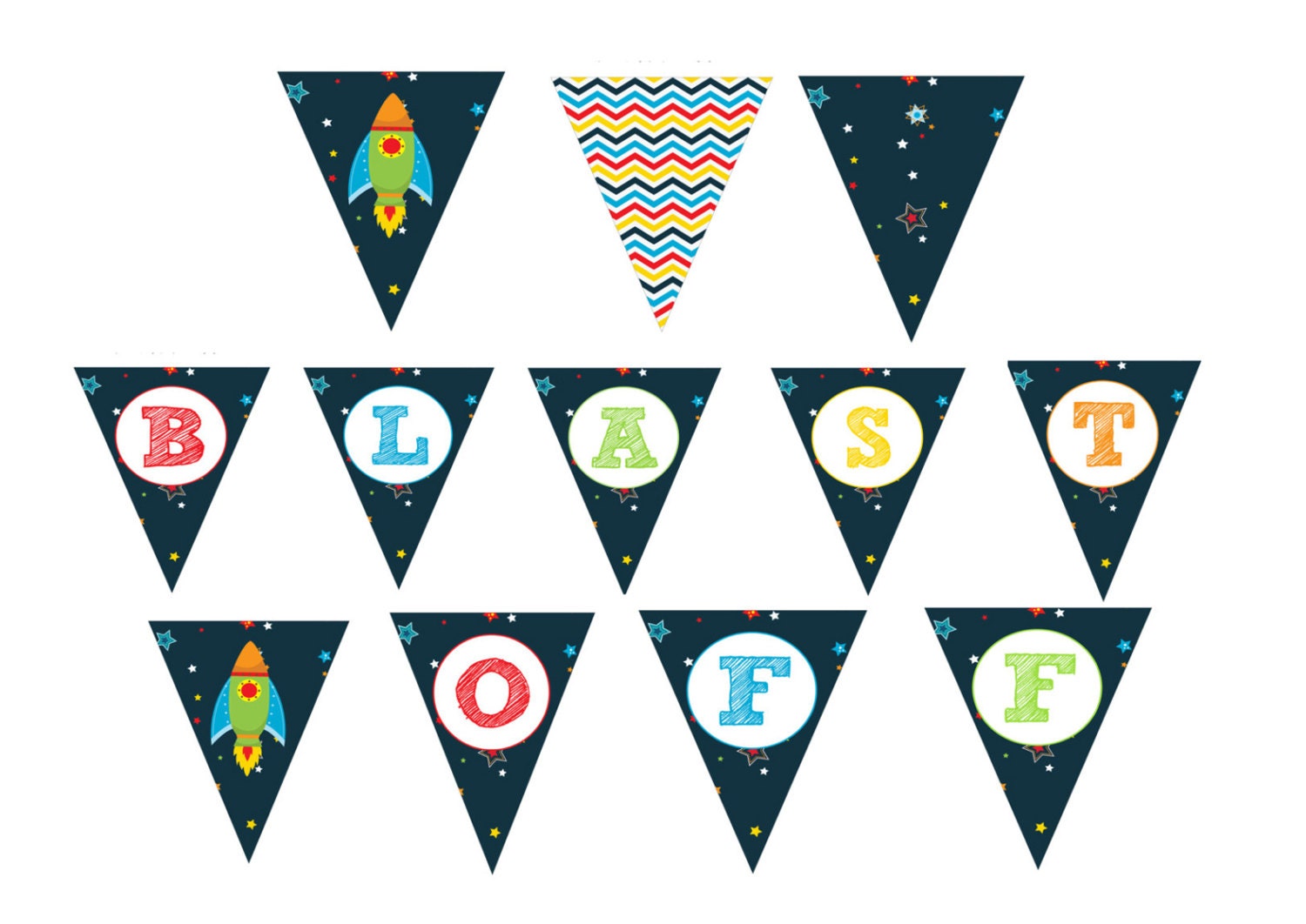 Outer Space Birthday Banner Instant Download by PaperCleverParty
