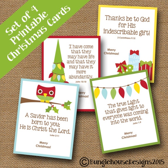 Kids Printable Christmas Cards Cute Scripture Christmas