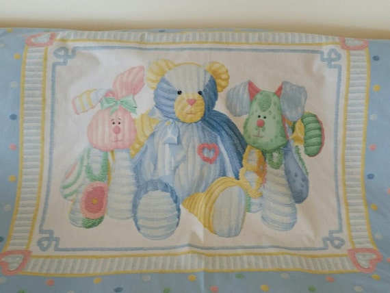 Vintage Baby Quilt Panel Stuffed Animals