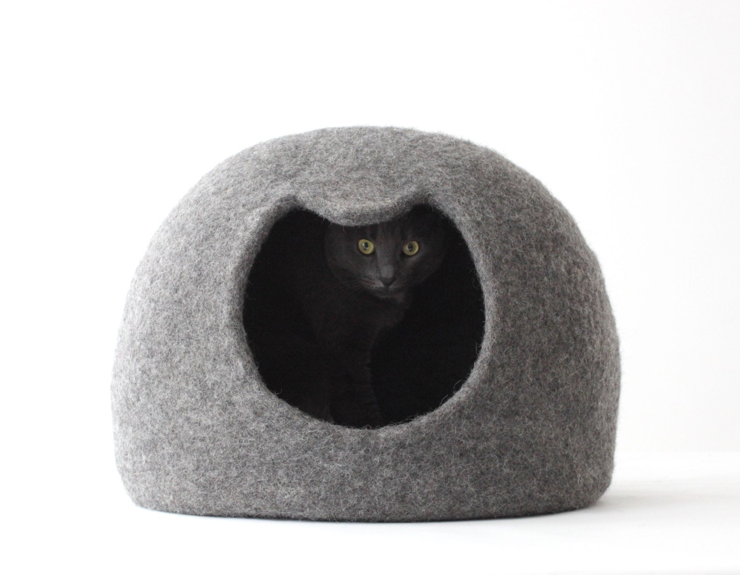 Cat bed cat cave cat house wool cat bed gray felted