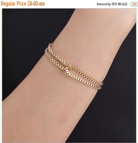 Box chain gold or silver bracelet in asorted by JewelofaGirl