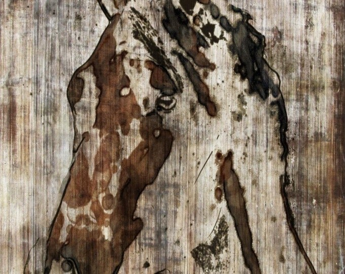 Thumper. Extra Large Horse, Unique Horse Wall Decor, Brown Rustic Horse, Large Contemporary Canvas Art Print up to 72" by Irena Orlov
