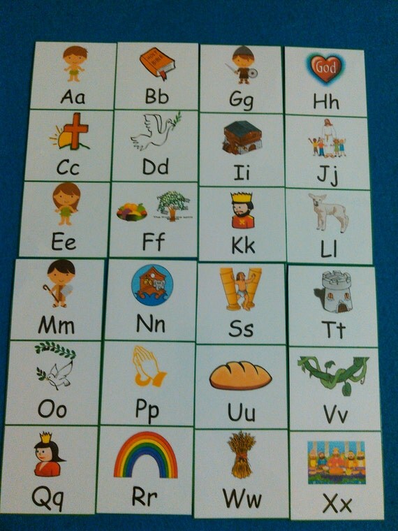 Bible Alphabet Bible ABC's LAMINATED Bible Cards