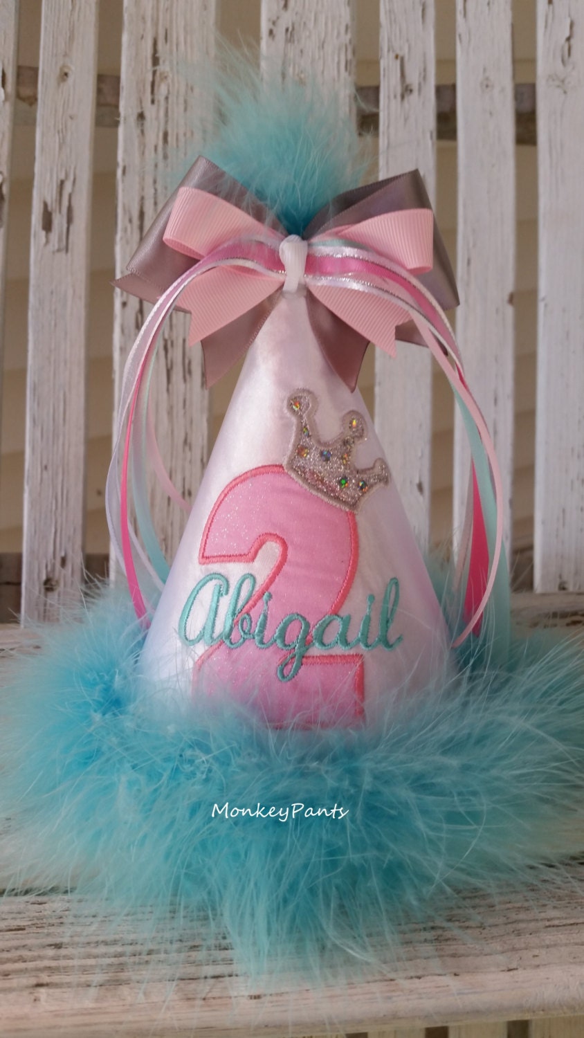 Girls Birthday Hat Princess Party Hat Personalized Ages