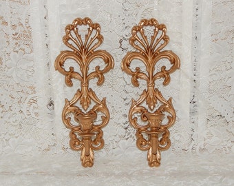Ornate Homco Wall Sconces Candle Holders Gold Sconces Wall Decor