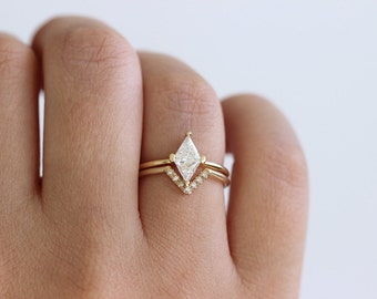 bridal diamond wedding set diamond rhombus ring modern engagement ring diamond wedding ring - Bridal Wedding Ring Sets bridal diamond wedding set diamond rhombus ring modern engagement ring diamond wedding ring - Bridal Wedding Ring Sets