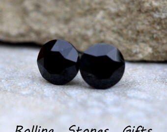 7.27mm Jet Studs, Swarovski Studs, Xirius, Rhinestone Studs, Swarovski Earrings, Crystal Stud Earrings, Black Earrings, Rhinestone Stud