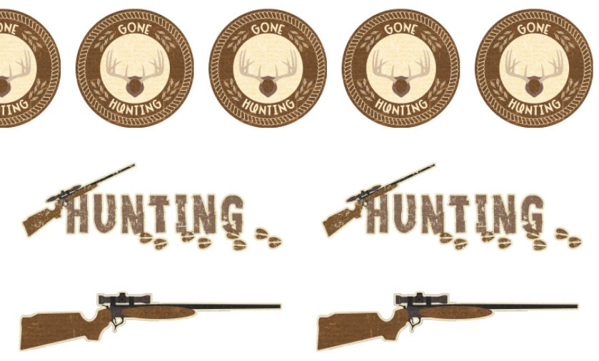 CLEAR OR WHITE Hunting Stickers Planner, Calendar, Scrapbook