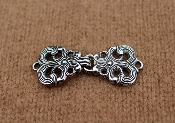 Norwegian Sweater Clasps Pewter Antiqued Silver Color Clasp