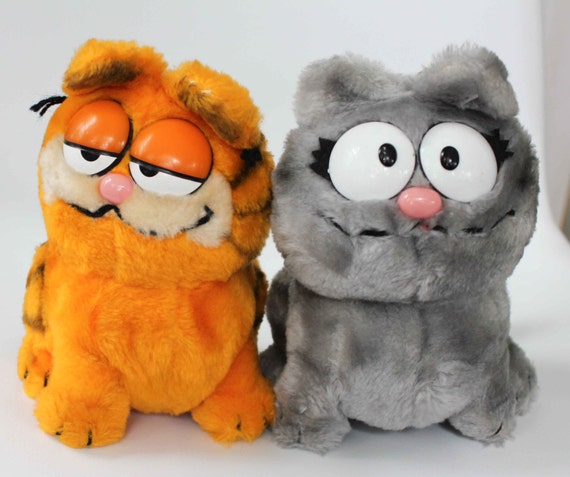 Vintage Garfield & Nermal Tabby Cat Toy Stuffed Plush by Dakin