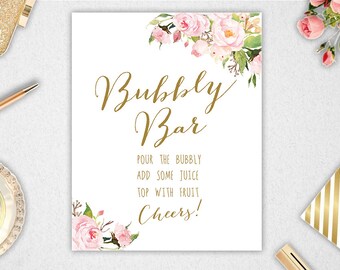 Bubbly Bar Sign // Printable // INSTANT DOWNLOAD // 8x10 // 11x14 // Wedding // Bridal Shower #PBP85