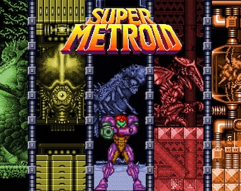 Video Game Art - Super Metroid - Digital Art Print - Super Nintendo Tribute