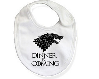 Game of Thrones Bib / Dinner is Coming Bib / Game of Thrones Inspired Baby Shower Gift / Newborn Game of Thrones / Game of Thrones Baby Bib