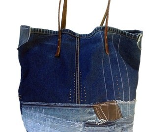 Denim handbag | Etsy